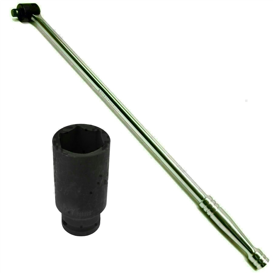 image 1 of Land Rover Wheel Nut 27mm Socket 1/2" Dr Deep & 24" Power Breaker Bar