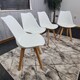 image 2 of Dining Table Set Oak Effect Table With 4 White Plastic Chairs Dining Room Furniture | White | One Size | 5