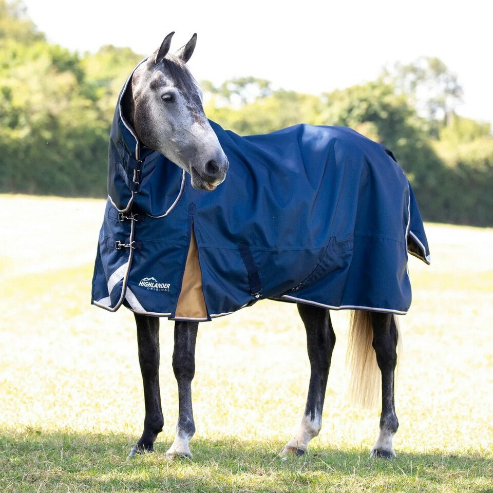 image 1 of Highlander Plus Combo Neck Lite Horse Turnout Rug - Navy - 7´