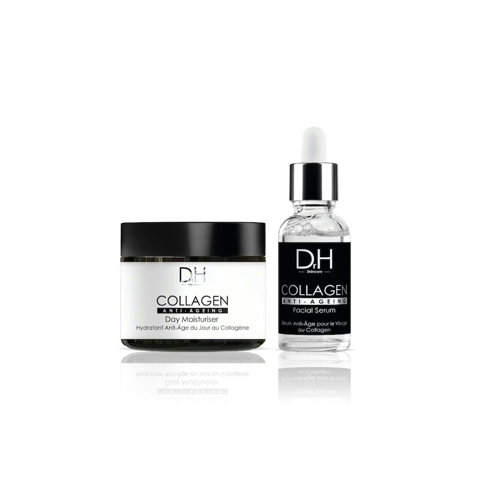 image 1 of Dr H Anti-Ageing Collagen Facial Serum 30ml + Collagen Anti-Ageing Day Moisturiser 60ml