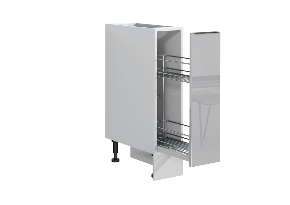 image 1 of Kitchen Cabinet Pull Out Storage Basket 200mm Unit Modern Grey Gloss Base Storage Cupboard Star