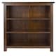 image 2 of Boston 3-Shelf Low Wide Bookcase - Rich Dark Brown Lacquer Finish with Adjustable Shelves | Brown | Dark Brown | One Size | 1