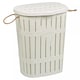 image 1 of 65L Bamboo Look Laundry Basket With Rope | White | 1