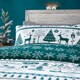 image 3 of Noel Christmas Teal Duvet Cover Set | Green | Teal | Double