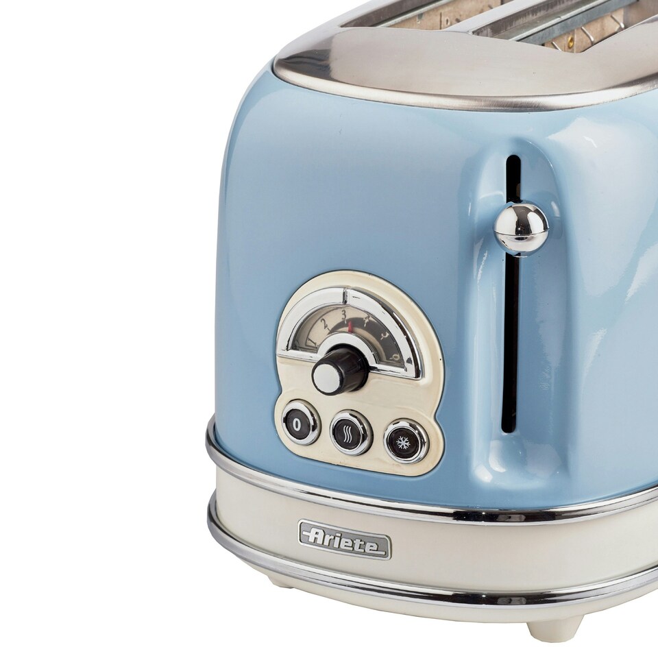 image 1 of Ariete 0155/15 Vintage Retro 2 Slice Toaster, Defrost & Reheat, Blue