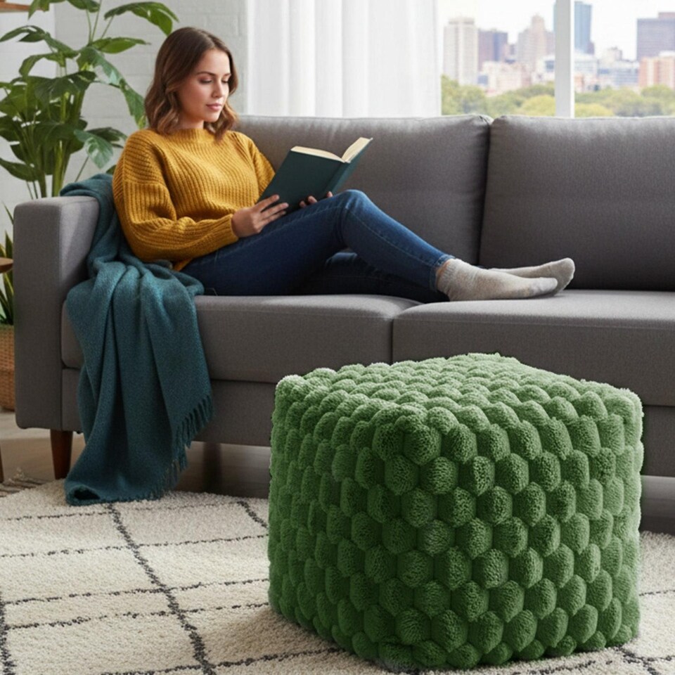 image 1 of Home Republic Chunky Popcorn Faux Fur Bean Bag