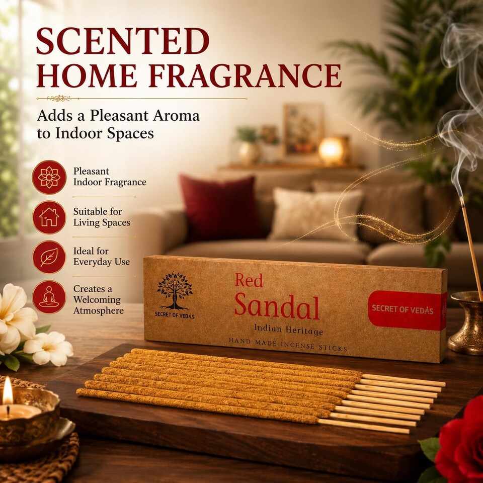 image 1 of Red Sandal Incense Sticks 20g Pack of 1 – Scented Home Fragrance Agarbatti