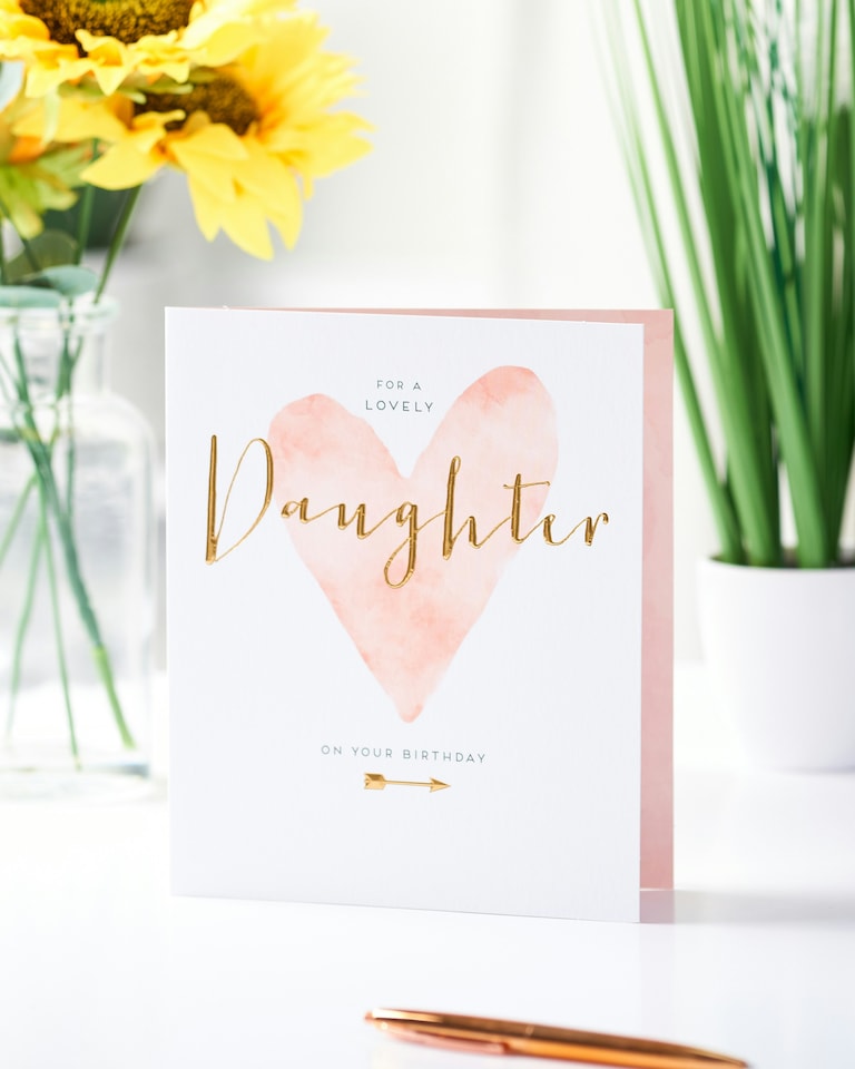 image 1 of Daughter Birthday Card - Watercolour heart