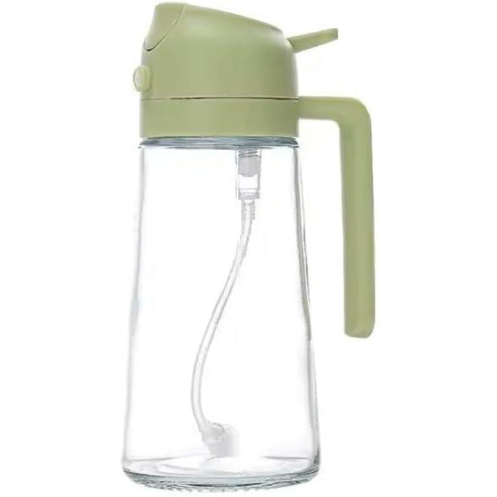 Dyzi Olive Oil Sprayer & Pourer 470ml Plastic Kitchen Bottle in Green