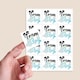 image 2 of Team Boy Bunny Gender Reveal Square Stickers 65mm - Sheet of 12
