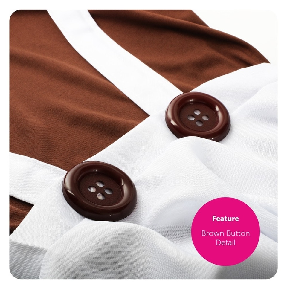 image 1 of Factory Worker Costume - Wig, Gloves, Tights & Face Paint | Brown | M