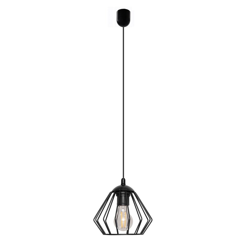 Dali Wire Frame Pendant Ceiling Light Black 18cm