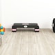 image 8 of HOMCOM Aerobic Step Three-Level Adjustable Exercise Stepper, Black and Pink