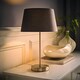 image 2 of ValueLights Modern Satin Silver Table Lamp With Grey Shade | Grey
