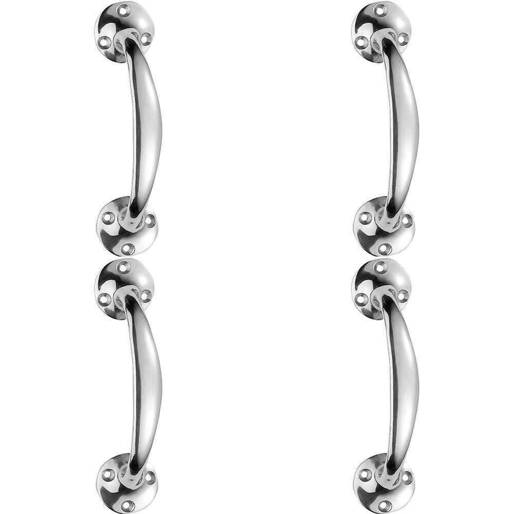 Loops 4x Victorian Bow Shaped Pull Handle 152mm Length 32mm Proj Polished Chrome