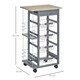 image 5 of HOMCOM Rolling Kitchen Cart, Utility Storage Cart with 4 Basket Drawers & Side Racks, Wheels for Dining Room, Grey