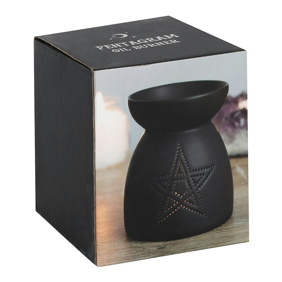 image 1 of Something Different Pentagram Oil Burner - Black - One Size