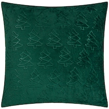 furn. Festive Trees Embossed Cushion Green | 50 cm x 50 cm