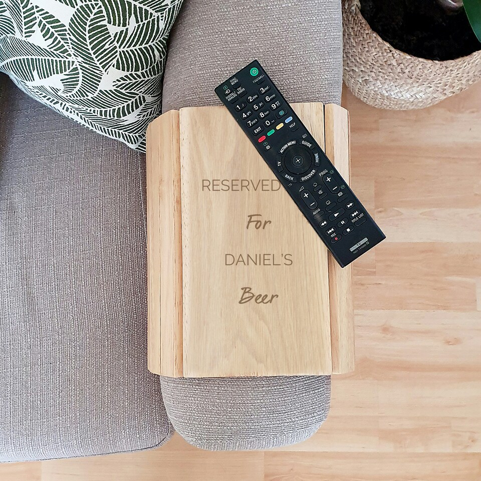 image 1 of Personalised Free Text Wooden Sofa Tray