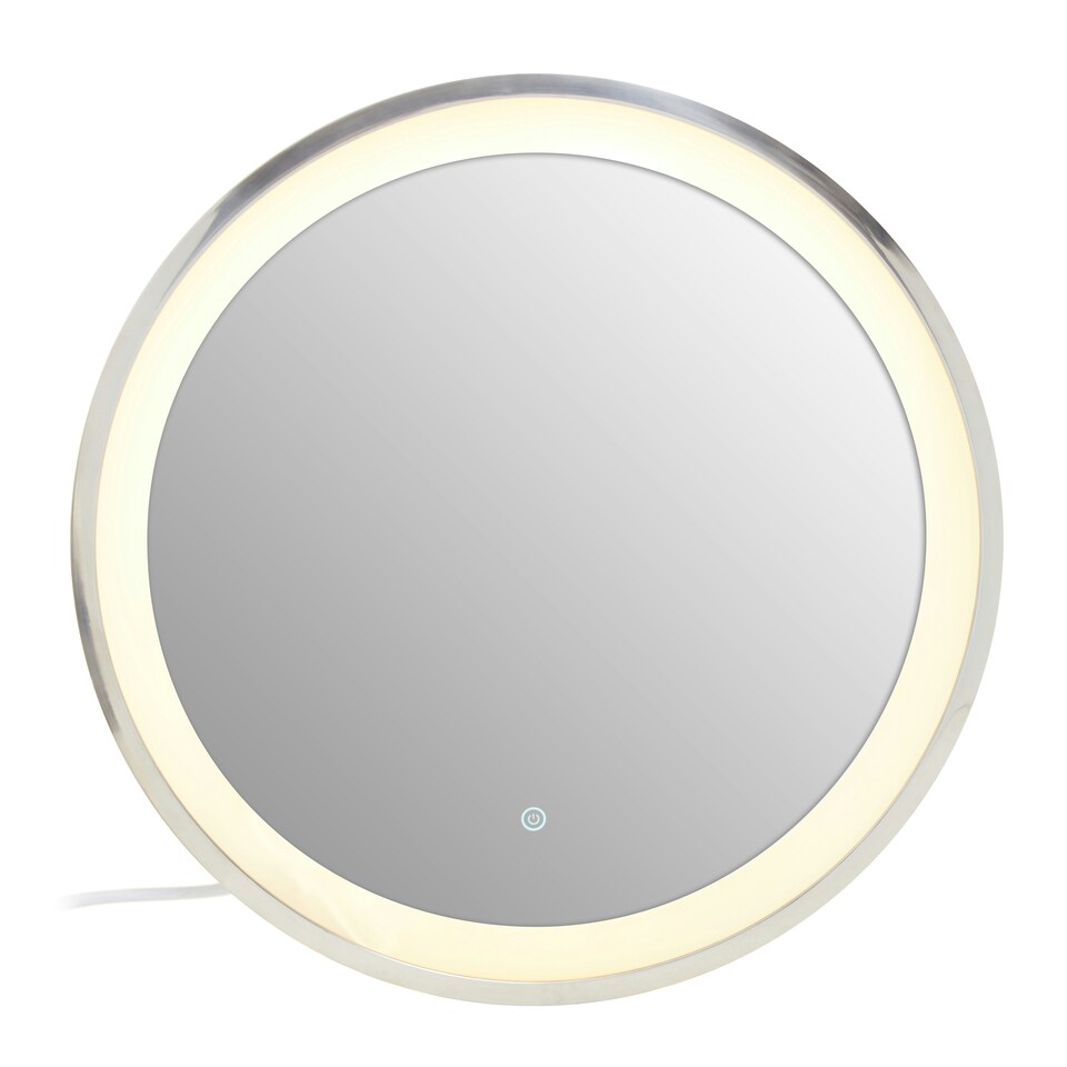 image 1 of Interiors by Premier Illuminated Silver Round Mirror Silver