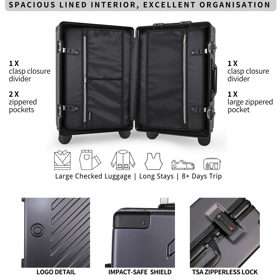 image 1 of Zipperless Suitcase Set, PC Hard Shell, Small & Large, TSA Lock