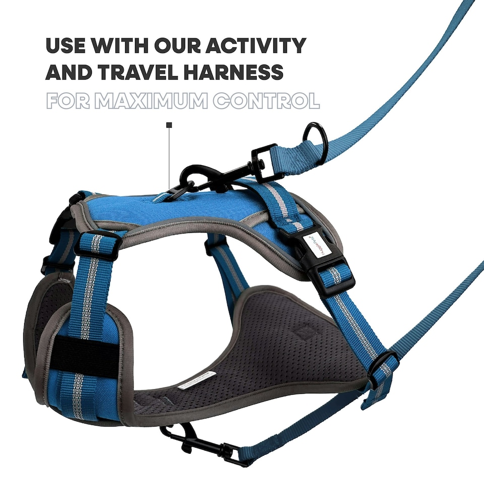 image 1 of HugglePets Activity & Travel Dog Harness Blue | XL