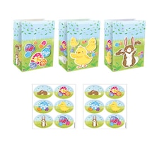 Single Easter Paper Party Gift Bag with Stickers