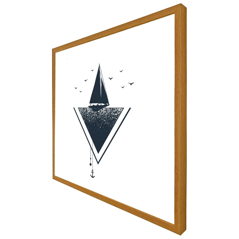 image 1 of Sailboat at sea (Picture Frame) Brown | Oak | L