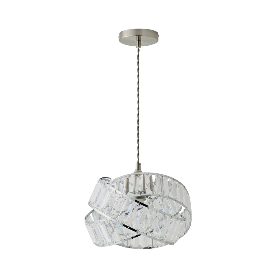 image 1 of ValueLights Hudson Silver Ceiling Pendant Shade Clear