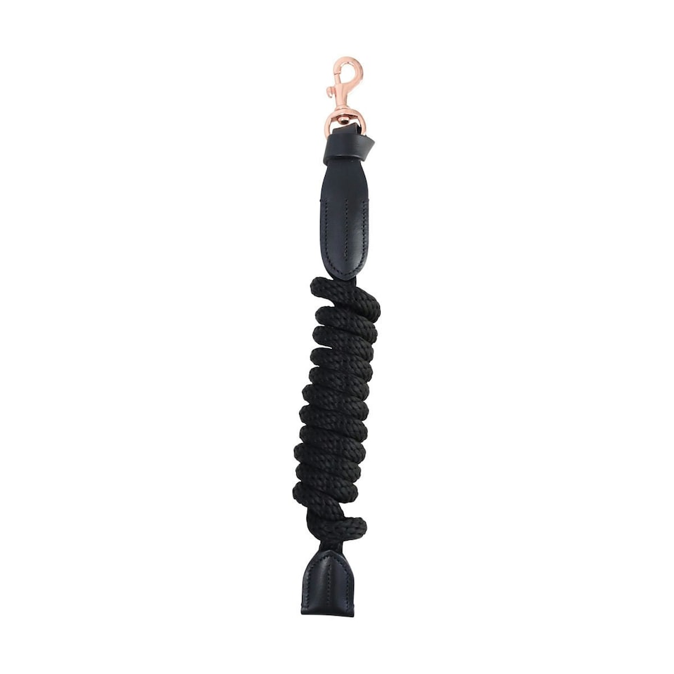 image 1 of Hy Rosciano Horse Leadrope - Black/Rose Gold - One Size