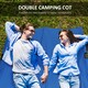 image 5 of Outsunny Double Camping Folding Cot Outdoor Portable Sleeping Bed, Blue