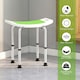 image 5 of HOMCOM Adjust Aluminium Bath Stool Shower Non-Slip w/ Shower Hole, Green