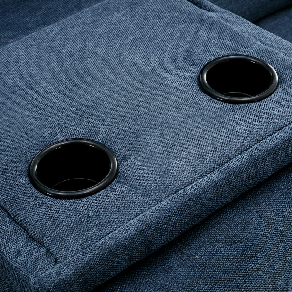 image 1 of Sydney 3 Seater Fabric Manual Recliner Sofa with Drinks Console (Blue)