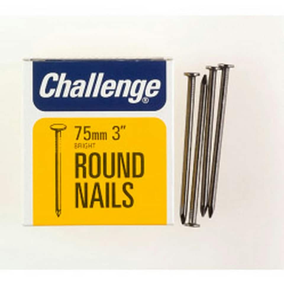 Challenge Steel Round Wire Nails - Silver - 25mm