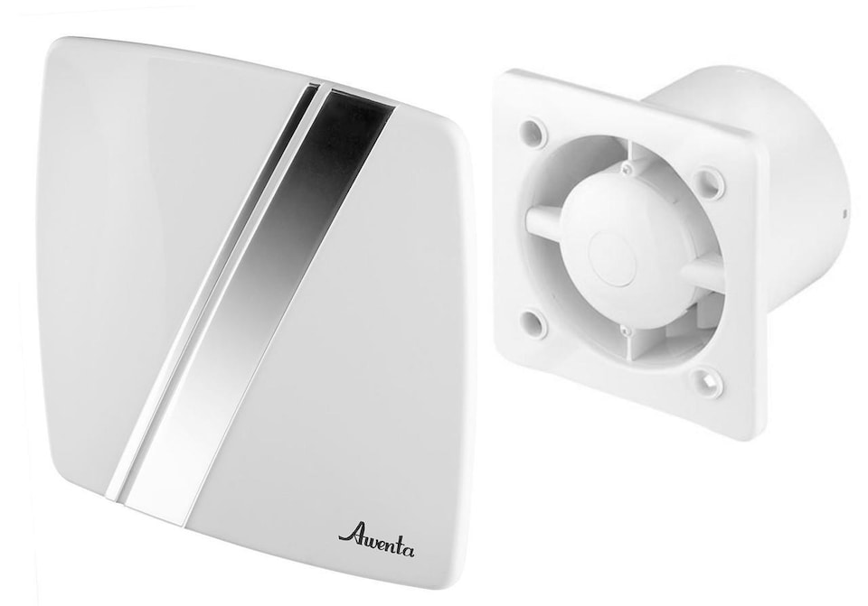 image 1 of 100mm Humidity Sensor LINEA Extractor Fan White ABS Front Panel Wall Ceiling Ventilation