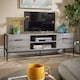 image 5 of TV Unit Media Stand Storage Cabinet Modern Oak Finish Cupboard and Shelf Storage | Grey