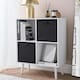 image 2 of OHS 2 Pack Folding Storage Cubes Soft Matte Velvet Collapsible Home Modern Storage Organiser Space Saving Square Ottoman Boxes Black