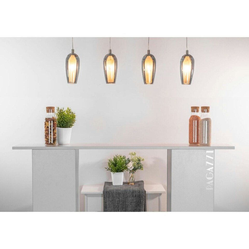 image 1 of Stephie 4 Light Ceiling Light Bar Satin Nickel