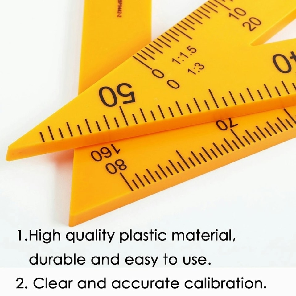 image 1 of 50cm Plastic Classroom Set Square Ruler with Removable Handle