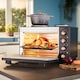 image 3 of Cooks Professional 34L Mini Oven with 2 Hobs - Electric Multifunction Countertop Cooker | Black | Black & Copper