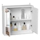 image 4 of HOMCOM Bathroom Mirror Cabinet Wall Mounted Storage Shelf Bathroom Cupboard Double Door, White