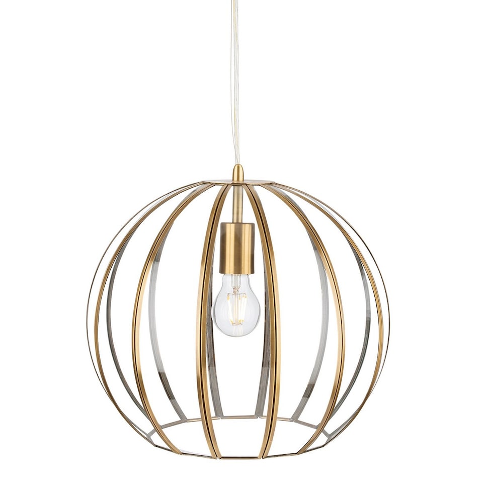 Lincoln Pendant Light Antique Brass with Clear Glass