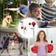 image 7 of COSTWAY Boxing Set Punching Ball with Boxing Gloves Red