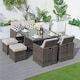 image 8 of Direct Wicker 9 Pieces Outdoor Rattan Garden Dining Table and Chair Set