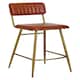 image 4 of Interiors by Premier Tan Leather Bar Chair With Gold Finish Frame Brown