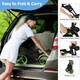 image 6 of COSTWAY 3 Wheel Golf Push Cart Folding Golf Holder Green