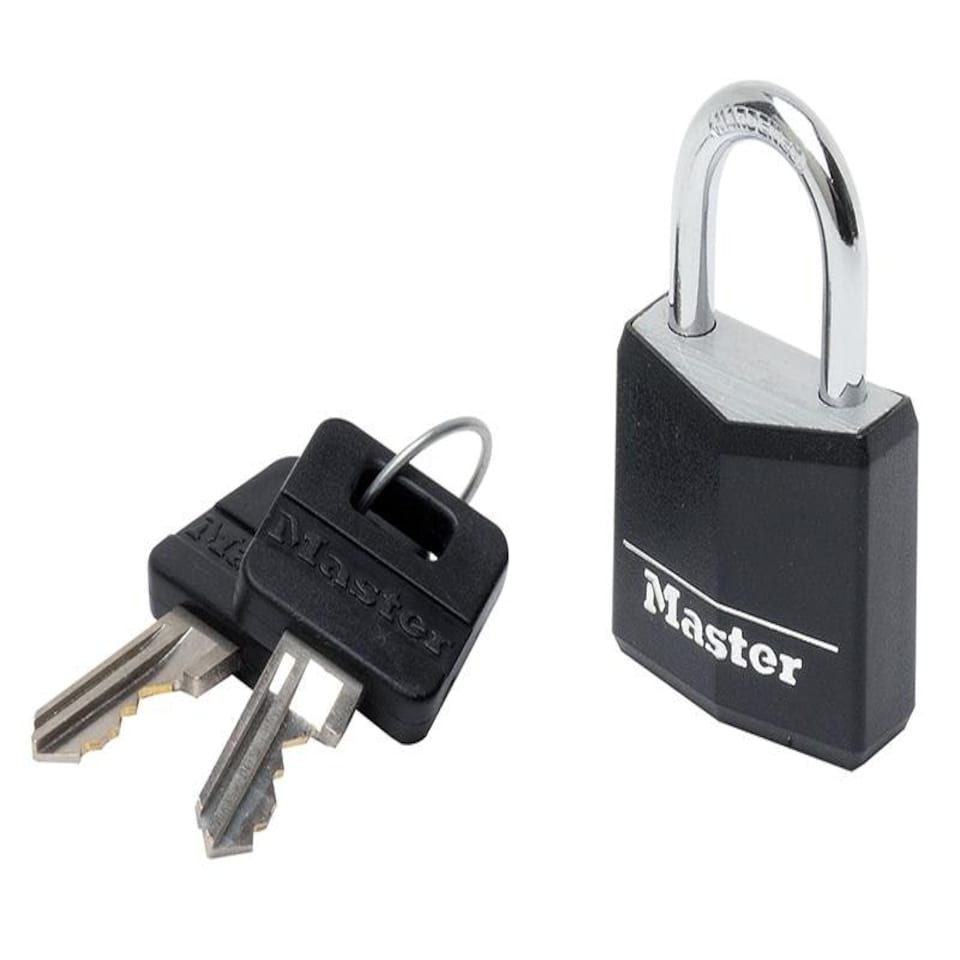 Master Lock Aluminium Black Vinyl Cover 30Mm Padlock 4-Pin