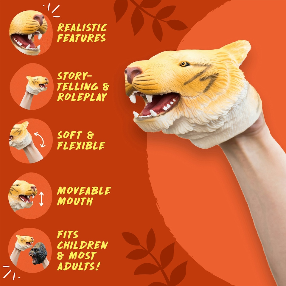 image 1 of Wild Thingz Tiger Hand Puppet