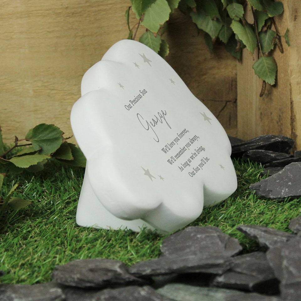image 1 of Personalised Cloud Resin Memorial Garden Ornament