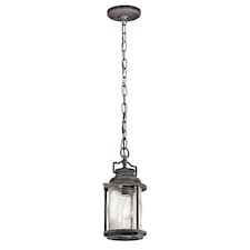 Ashland Bay 1 Light Small Outdoor Ceiling Chain Lantern Zinc IP44, E27
